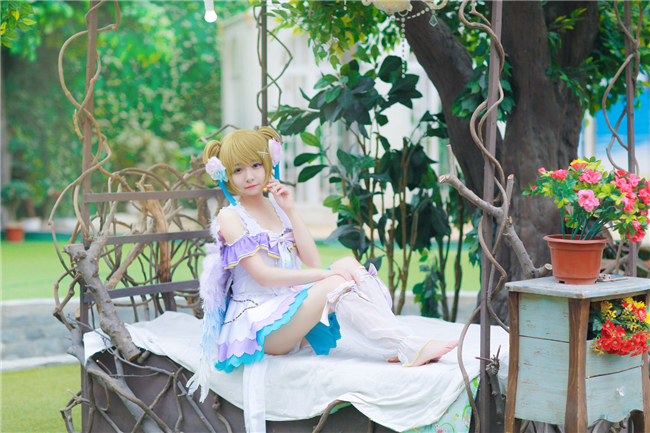 蓝裳love live花阳白情Cosplay1