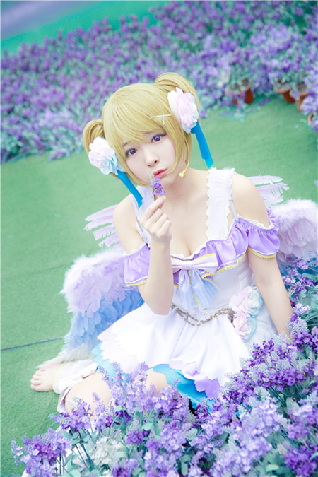 蓝裳love live花阳白情Cosplay7