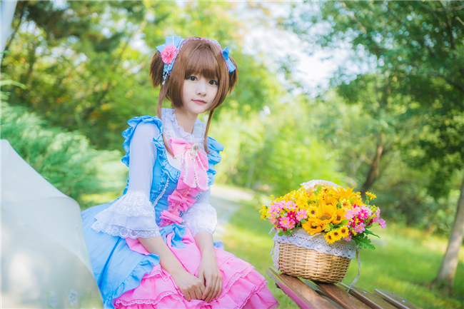 蓝裳魔卡少女樱小樱下午茶Cosplay6