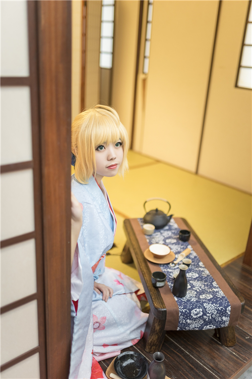 苷罗日FATE saber同人手办和服Cosplay3