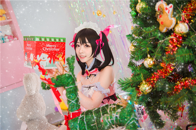 蓝裳LoveLive妮可情人节女仆Cosplay7