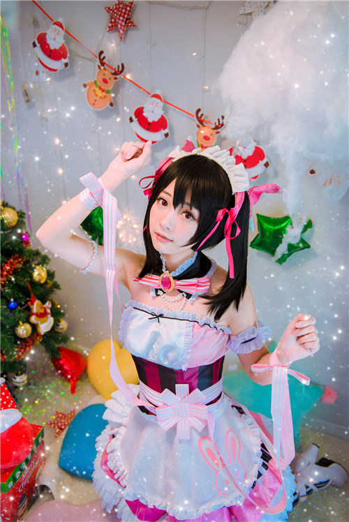 蓝裳LoveLive妮可情人节女仆Cosplay2