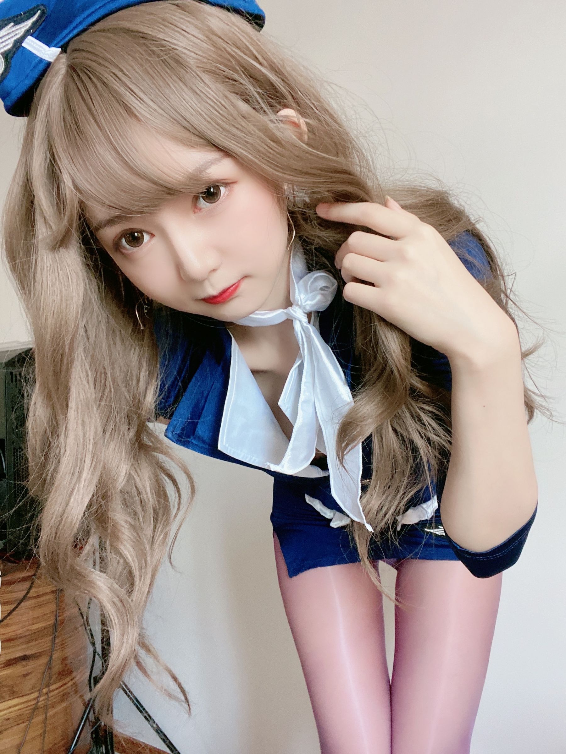 [福利COS] 51酱 - 蓝色制服装 5