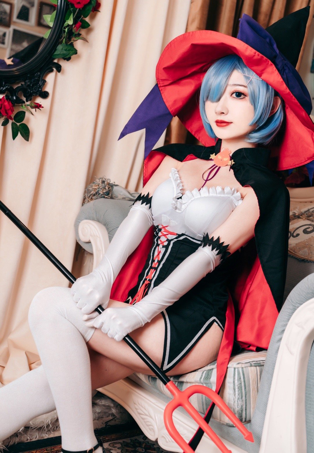 桃墨万圣节蕾姆cosplay6