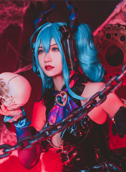 一只郁_可爱_凛Cosplay初音未来小恶魔