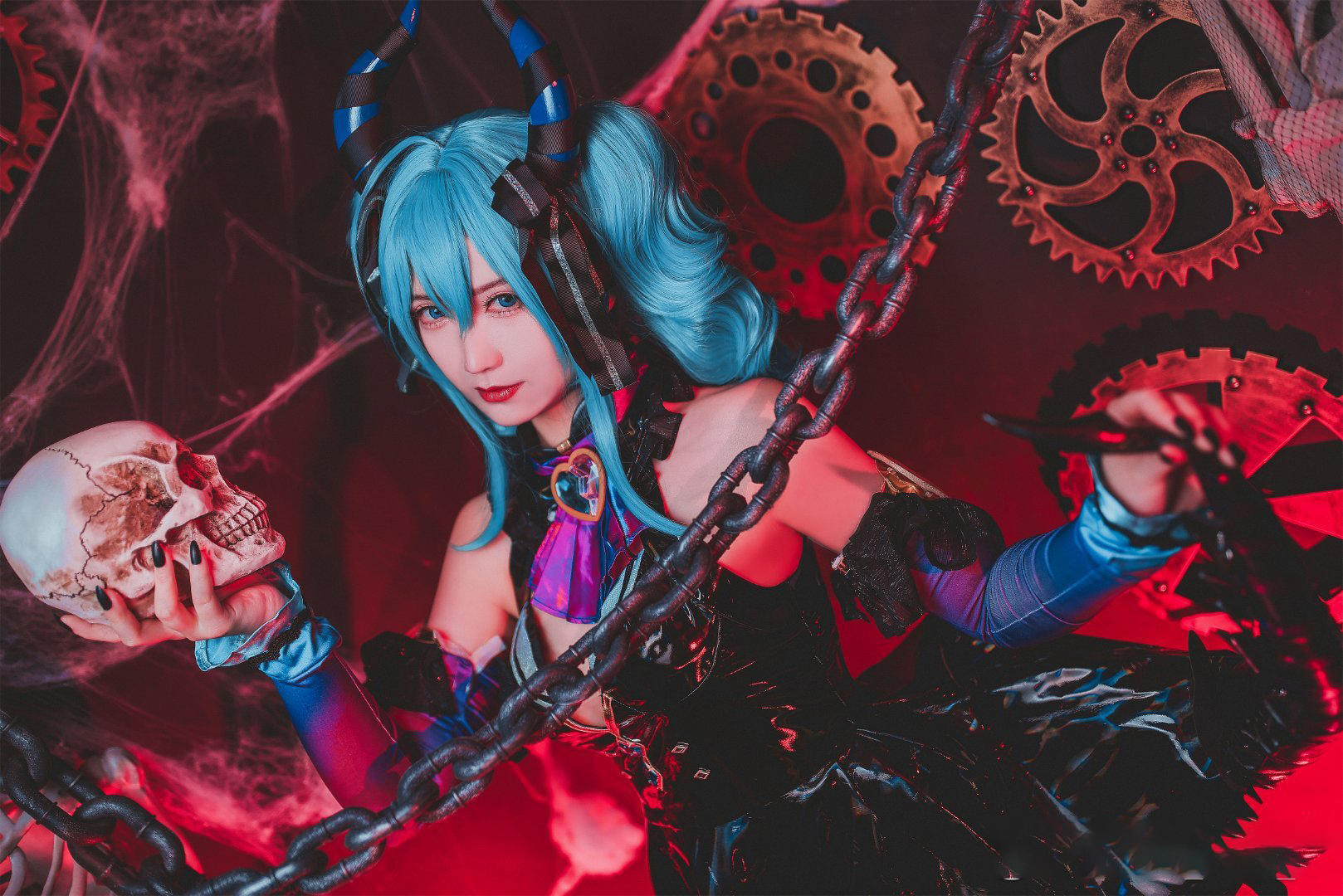 一只郁_可爱_凛初音未来小恶魔CosPlay6