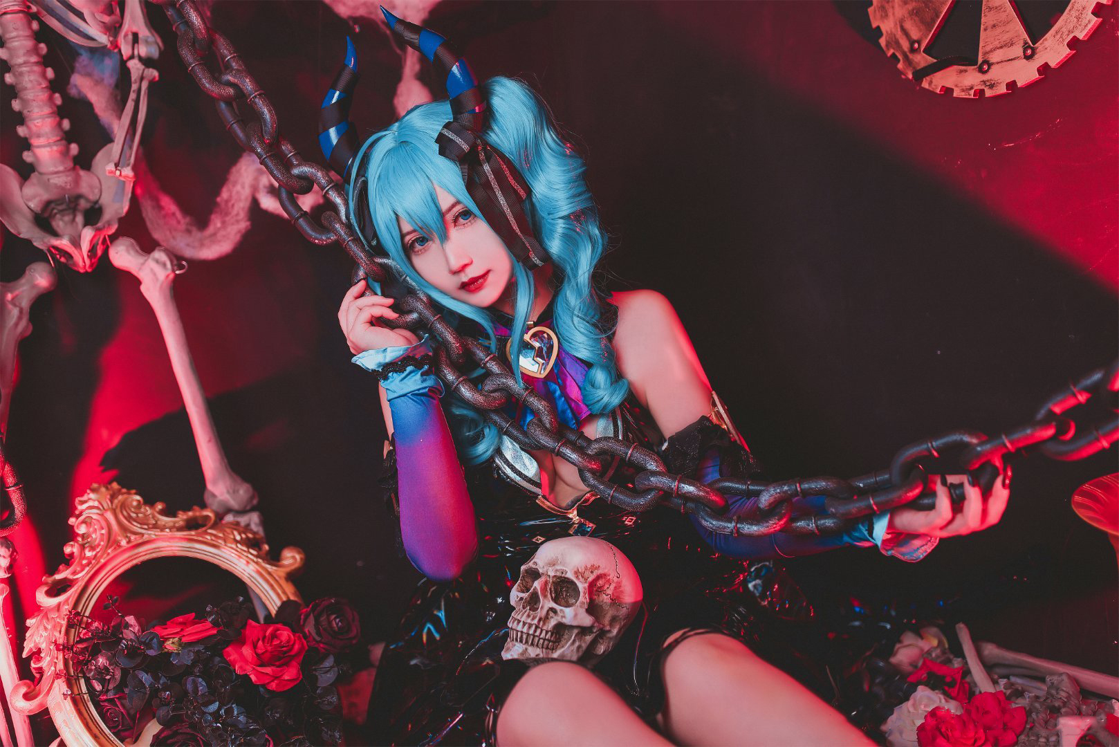 一只郁_可爱_凛初音未来小恶魔cosplay5