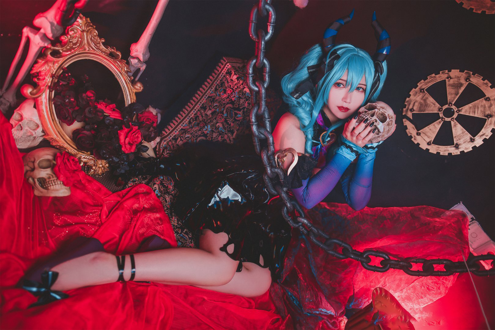 一只郁_可爱_凛初音未来小恶魔cosplay3