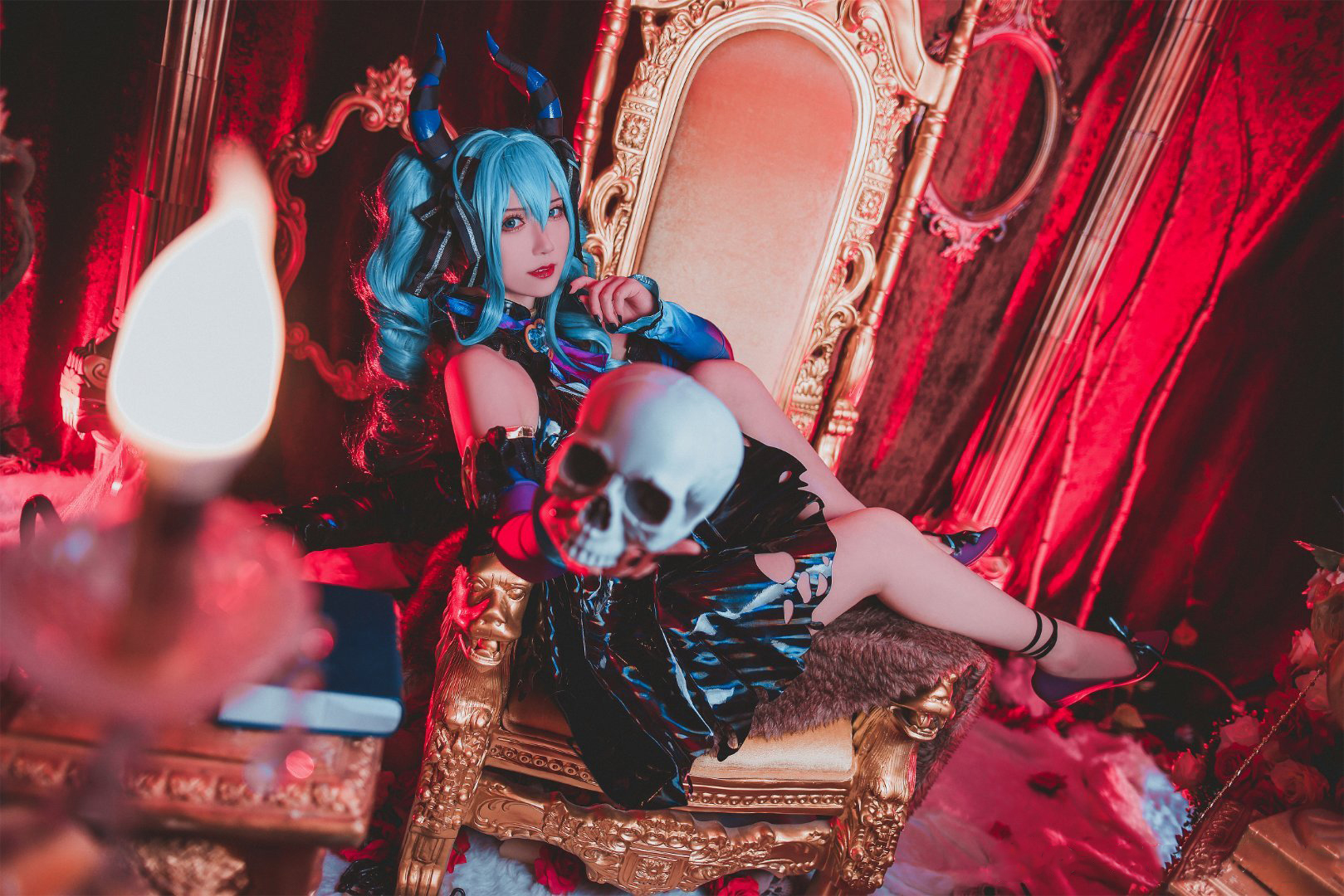 一只郁_可爱_凛初音未来小恶魔cosplay4