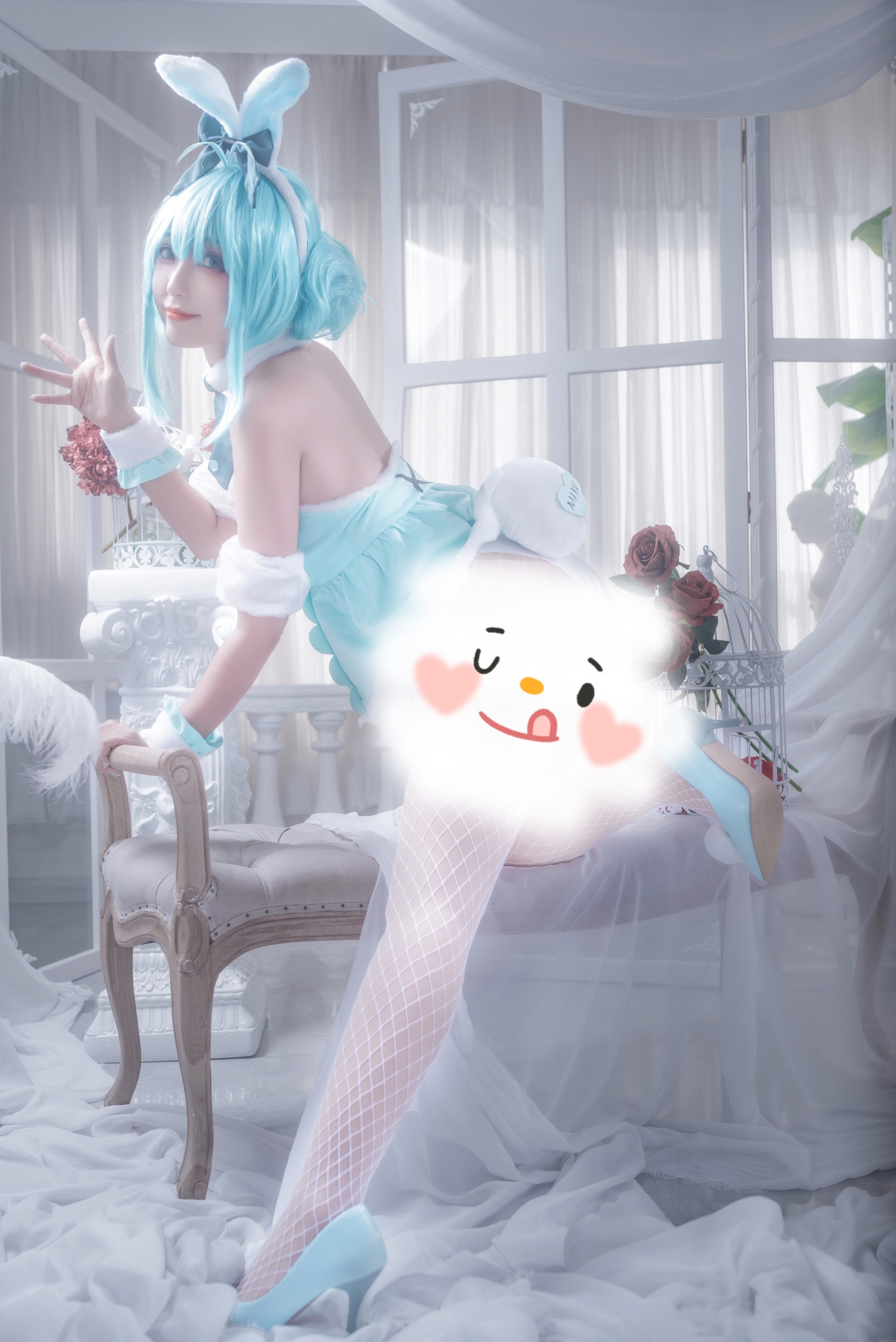 怪兽初音白兔cosplay1