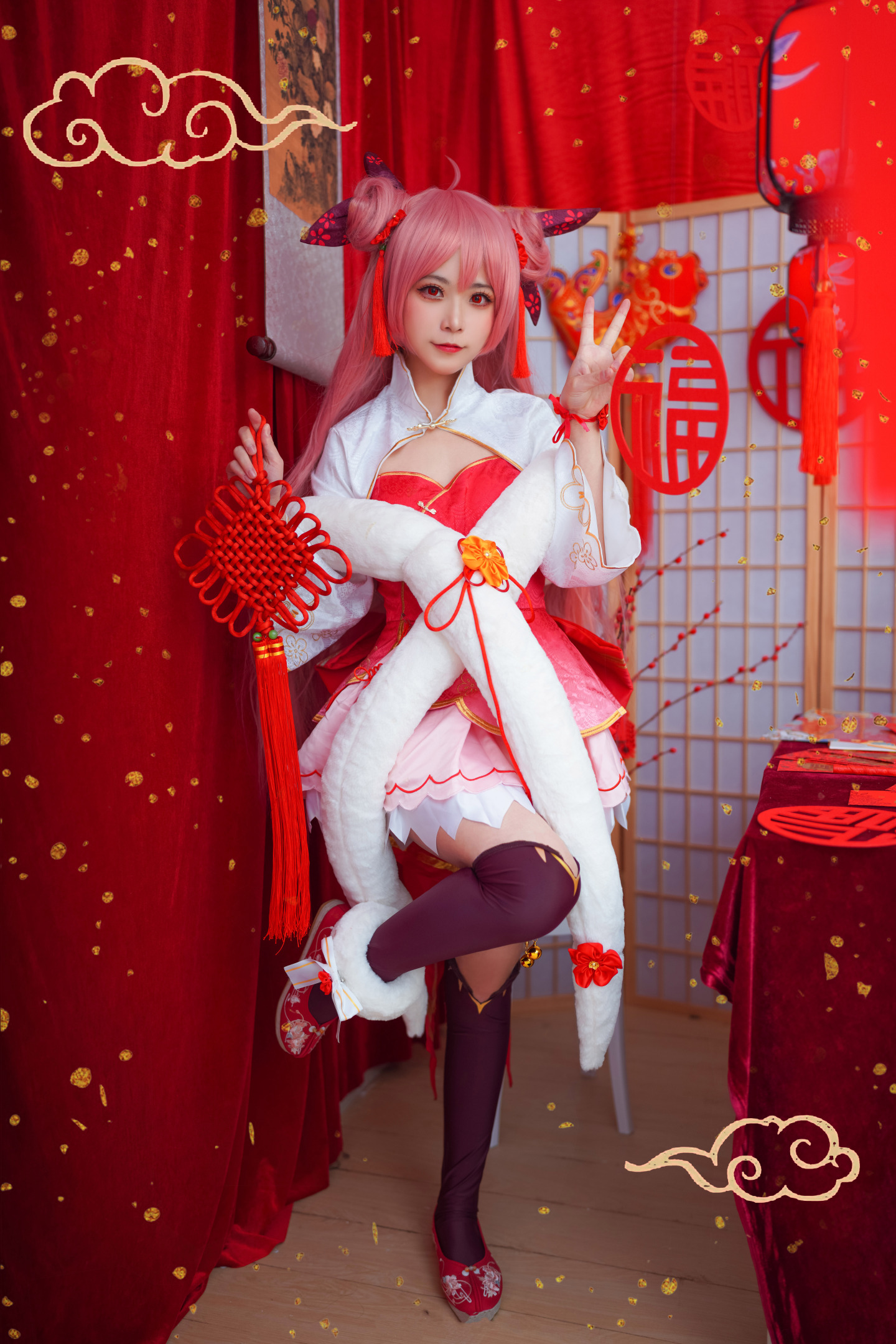 洛城雪Yuki约会大作战五河琴里 新年旗袍cosplay2