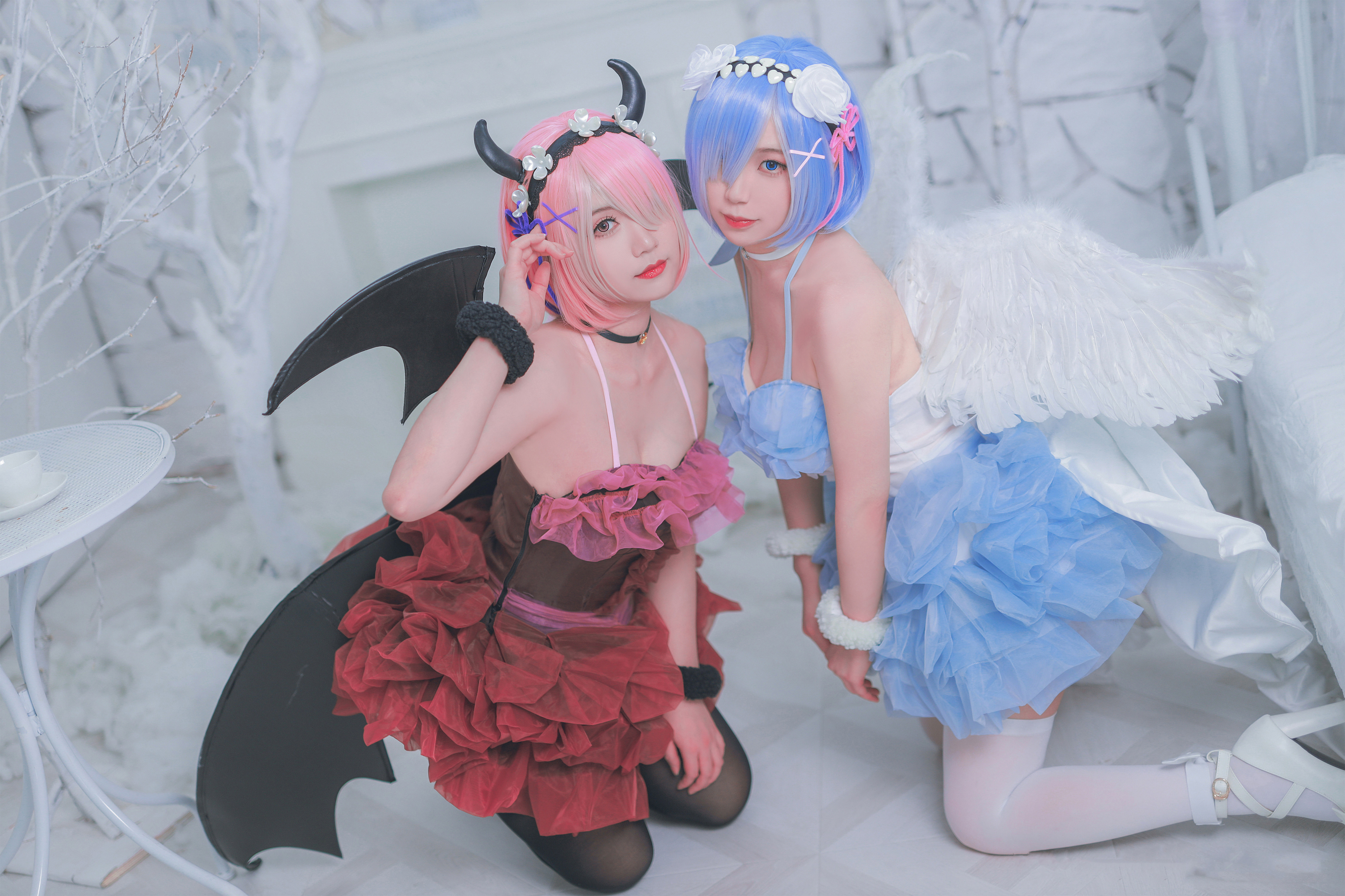 一只郁_可爱_凛枫葬静拉姆恶魔蕾姆天使Cosplay4