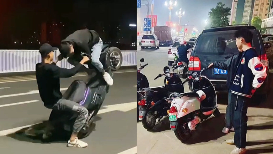 "鬼火少年"深夜飙车炫技,车头抬起约90度行驶,南宁交警回复亮了