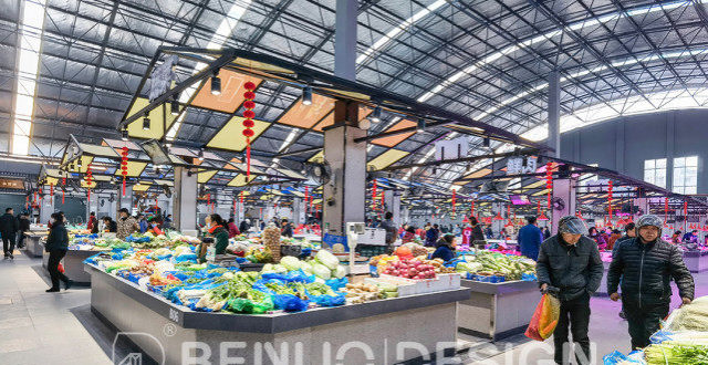 农贸市场设计|传统钢棚农贸市场升级改造为综合市集,益农益旅!