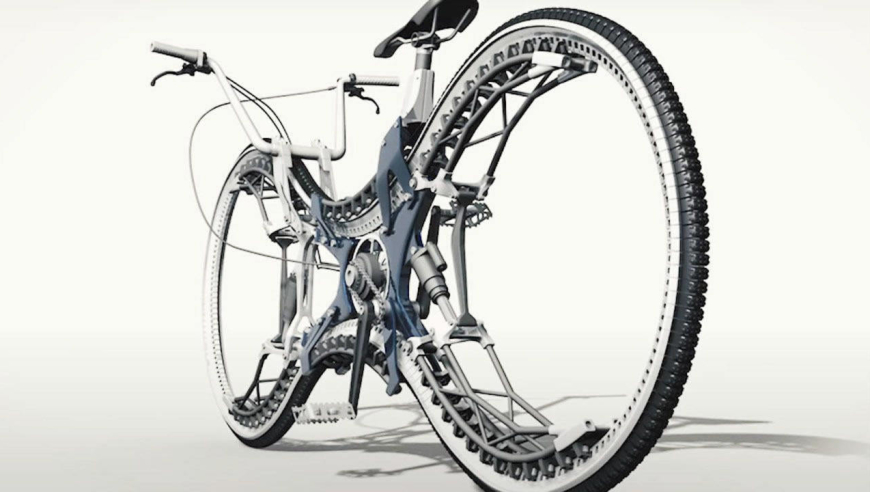 这创意自行车,颠覆传统设计,全车只有一条轮胎