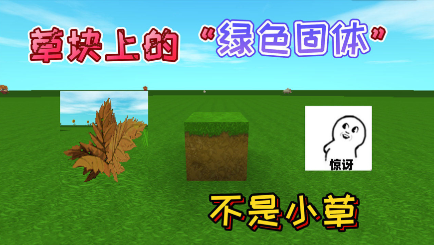 迷你世界:草块上的"绿色固体"它不是小草,小草的和它不一样!