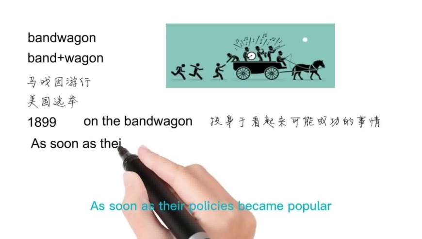 英语思维解密,为什么on the bandwagon表示追随,轻松学英语