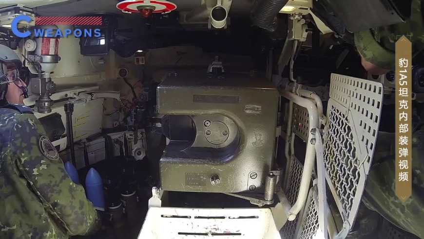 德国豹1a5坦克内部装弹视频,现场高清实拍