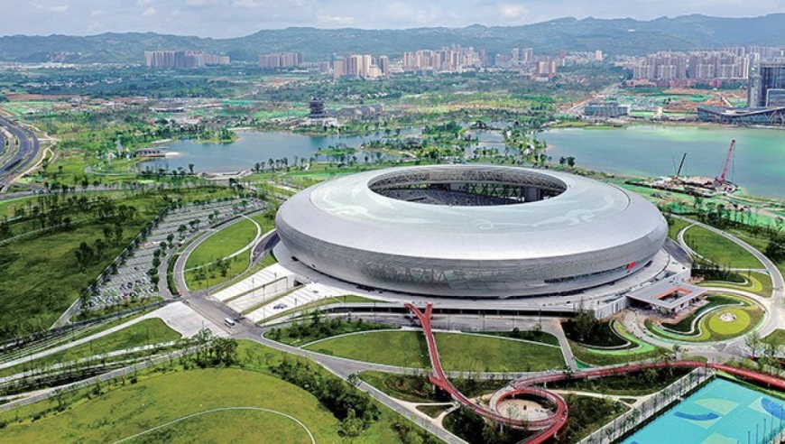 成都世界大运会体育公园的景色巴适得板