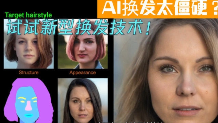 新型ai换发技术带你沉浸式理发:还原人脸同时展示发型变化过程