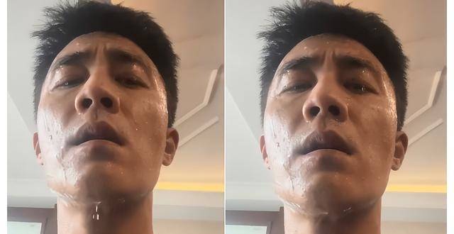 40岁杜淳晒暴汗健身照!汗水多到从下巴滴落,衣领一圈全被浸湿
