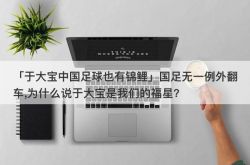 「YuDabaoは中国のサッカーでも鯉を持っています」サッカー代表チームは例外なく転覆しました。なぜYuDabaoは私たちの幸運なスターだと言うのですか？