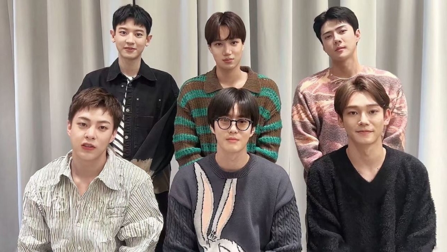 exo六人合体庆日本出道7周年,颜值抗打状态好,喊口号引粉丝泪崩