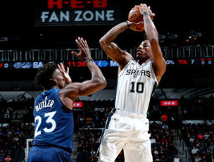  Timberwolves 108-112 Spurs Adrian DeRozan with 28 points