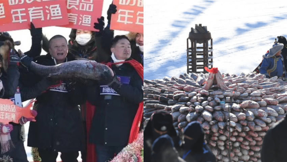 比黄金更贵!吉林查干湖冬捕，头鱼拍得999999元天价