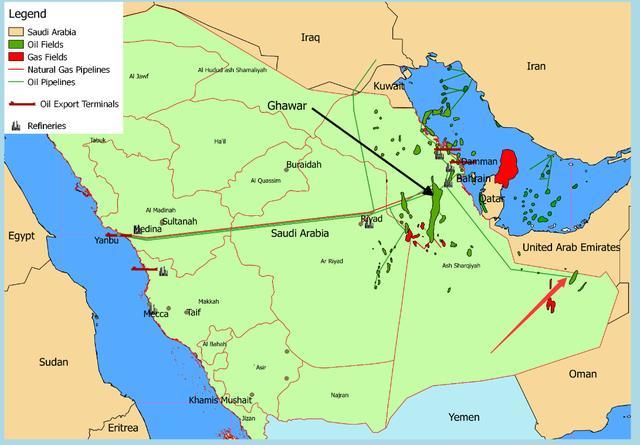 沙特无力保卫领空无人机入境1700公里十亿桶的大油田被炸