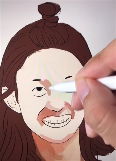 美术生手绘赵丽颖,开头:大嘴婆,成品:板砖收不住了!