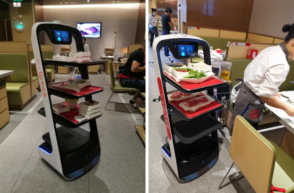 中国送餐机器人出海将中国餐饮科技文化弘扬全球