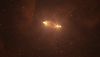科学家拍到700光年外双胞胎恒星发育过程,看起来像"八卦图"