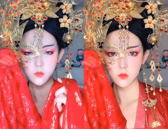 古风,半面妆,眼妆,气质