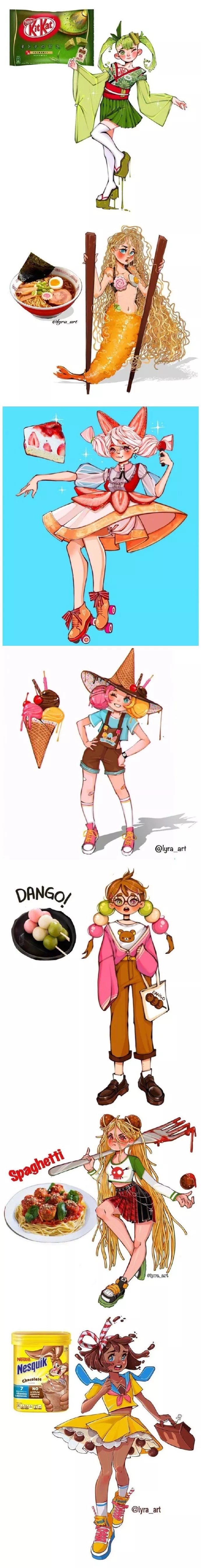 一组零食拟人图片火遍ins!当零食变成女孩子,你pick哪一款?