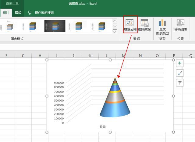 excel图表教程制作有特色的分离式圆锥图