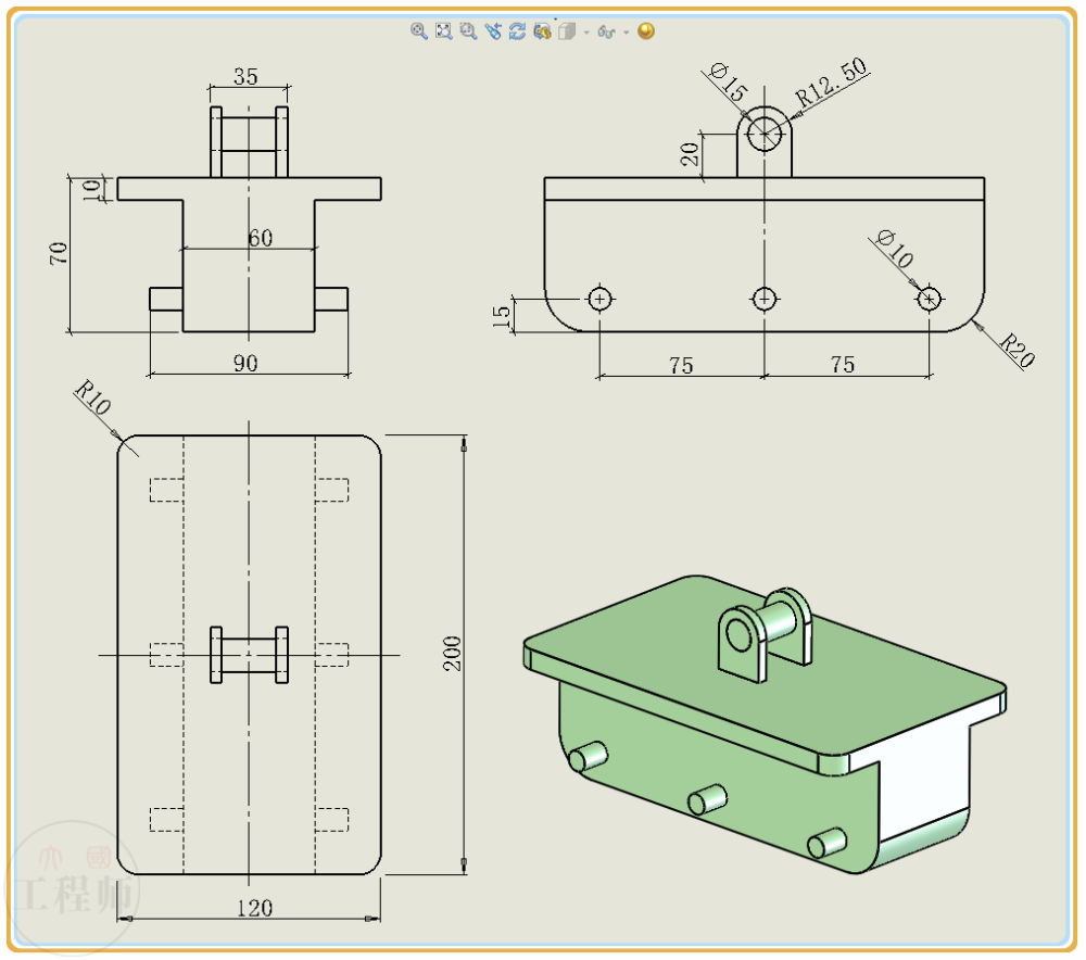 用solidworks设计的小车滑块滚动机构