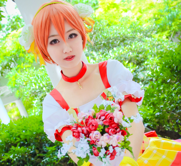动漫lovelive人物星空凛cosplay,脱凡出尘