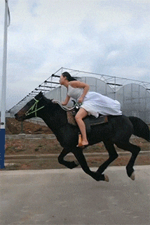 搞笑图片:妹子,骑马是不是挺累的