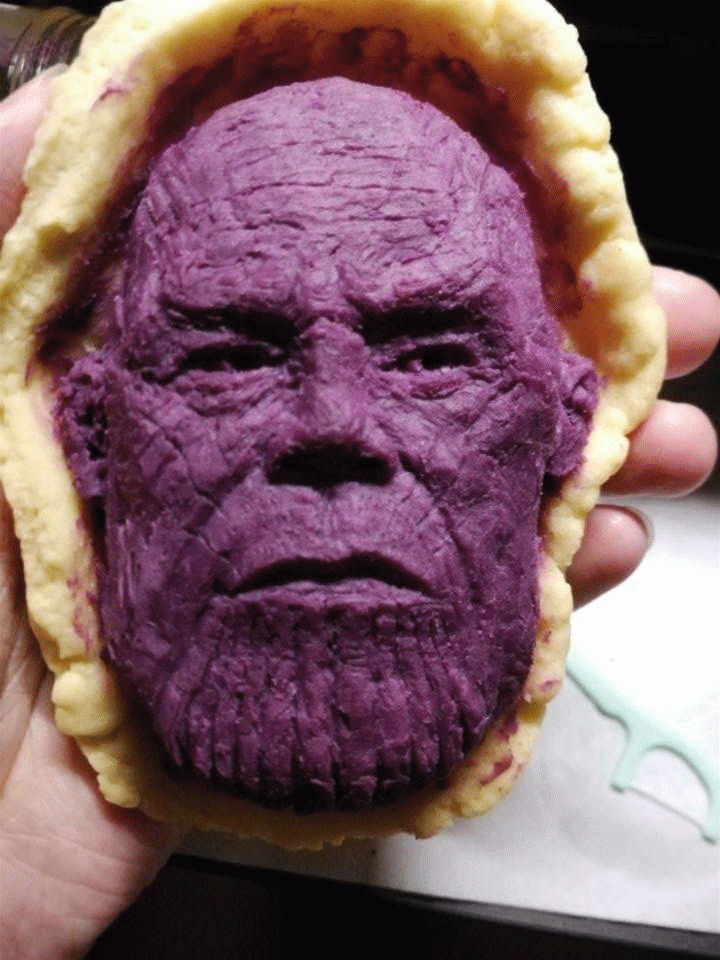 小哥用80个紫薯做"灭霸",本以为是个青铜,看到成品,网友沉默了