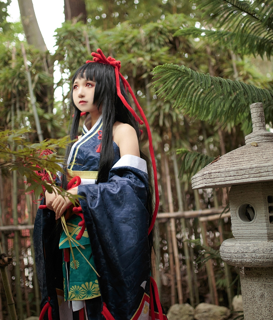 遊戲《陰陽師》式神彼岸花cosplay,魅力十足日系女孩