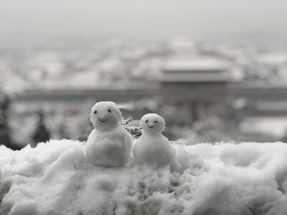 北京雪後,從景山公園萬春亭俯瞰的