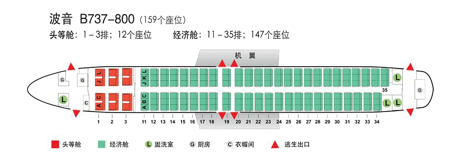 中国联航波音73v座位图图片