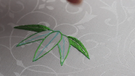 红茶的刺绣练习日记:竹叶
