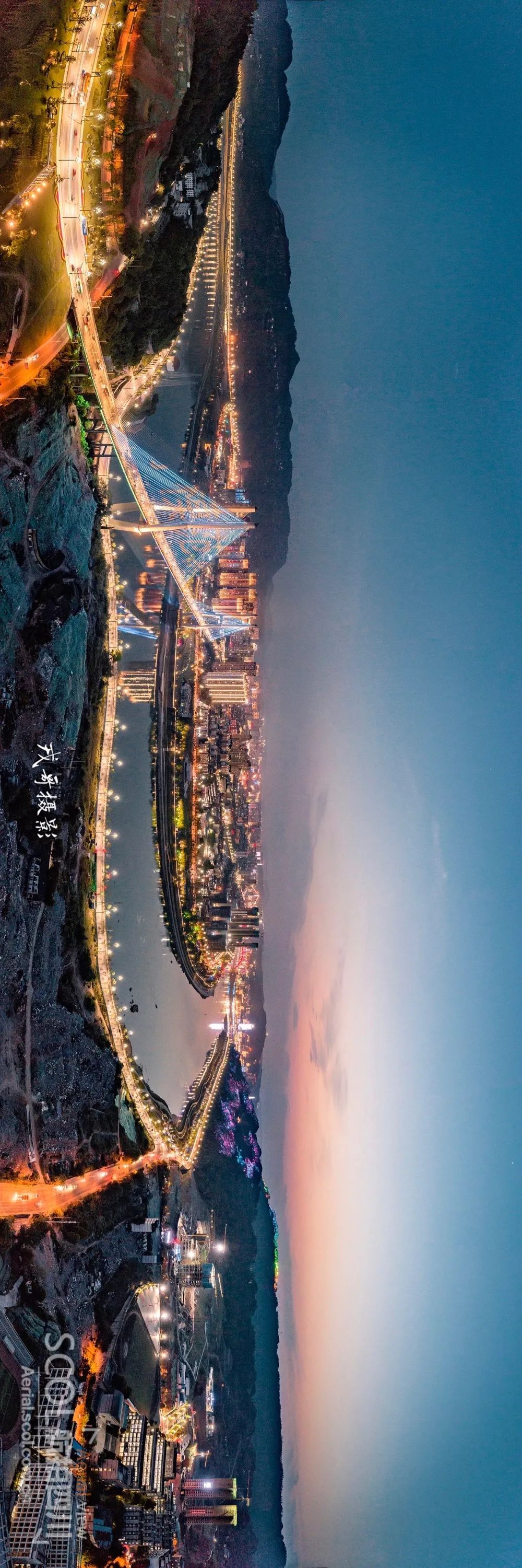 航拍宜宾夜色:三江六岸流光溢彩_腾讯新闻