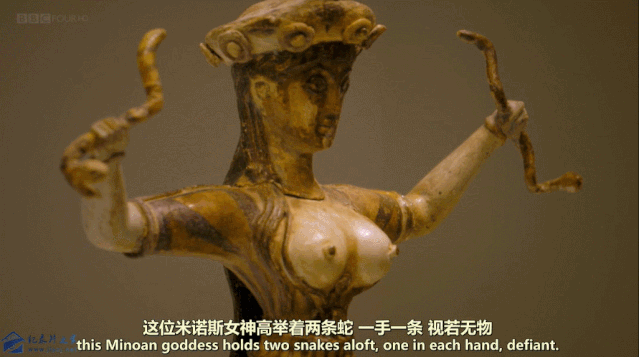 菲斯特斯圆盘,持蛇女神像,纯金牛角水晶眼珠的牛头雕塑,王宫的百合