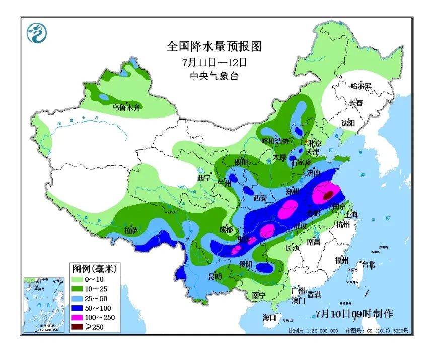 主雨带北抬 四川盆地东部,贵州北部 湖南北部及江汉,江淮 黄淮等地有