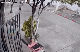 劫匪|敢抢我手机？！外国老太扯下劫匪头盔一顿暴揍，后者落荒而逃