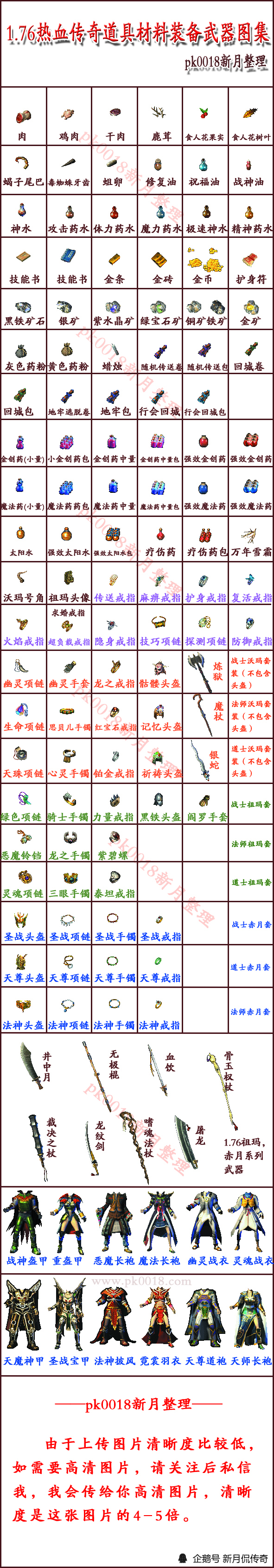 176热血传奇装备道具一览表