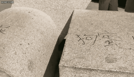 奥森公园|奥森南园雕塑被涂鸦，谁干的？